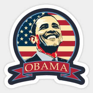 Barack Obama American Banner Sticker